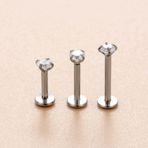 Wholesale Stainless Steel Geometric Puncture Jewelry Electroplated Internal Thread Flat Bottom Rod Lip Nail Ear Bone Nail