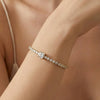 Wholesale Stainless Steel Geometric Real Gold Plated Tennis Chain Bracelet And Necklace Set For Women