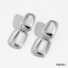 Wholesale Stainless Steel Geometric Rectangular Pendant Earrings For Women With Electroplating Design And Simple Style