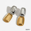 Wholesale Stainless Steel Geometric Rectangular Pendant Earrings For Women With Electroplating Design And Simple Style
