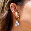 Wholesale Stainless Steel Geometric Resin Pearl Pendant Earrings With Electroplating Original Design Minimalist Style For Women