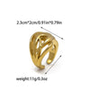 Wholesale Stainless Steel Geometric Retro Hip Hop Exaggerated Personality Ring With Electroplating