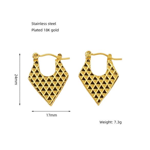 Wholesale Stainless Steel Geometric Retro Light Luxury Electroplated Women's Earrings