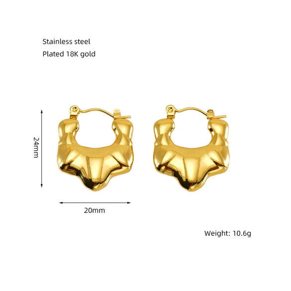 Wholesale Stainless Steel Geometric Retro Light Luxury Electroplated Women's Earrings