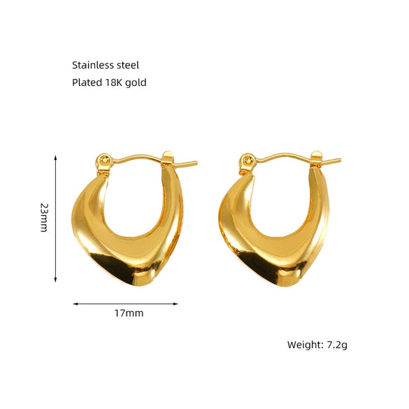 Wholesale Stainless Steel Geometric Retro Light Luxury Electroplated Women's Earrings