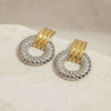 Wholesale Stainless Steel Geometric Retro Modern Minimalist Electroplated Door Handle Earrings For Women