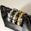 Wholesale Stainless Steel Geometric Retro Pleated Gold Bean Open Electroplated Bracelet Accessories