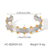 Wholesale Stainless Steel Geometric Retro Pleated Gold Bean Open Electroplated Bracelet Accessories