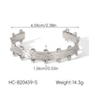 Wholesale Stainless Steel Geometric Retro Pleated Gold Bean Open Electroplated Bracelet Accessories