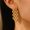 Wholesale Stainless Steel Geometric Retro Smooth Nonfading Electroplated Women's Earrings