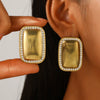 Wholesale Stainless Steel Geometric Retro Smooth Nonfading Electroplated Women's Earrings