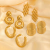 Wholesale Stainless Steel Geometric Retro Smooth Nonfading Electroplated Women's Earrings