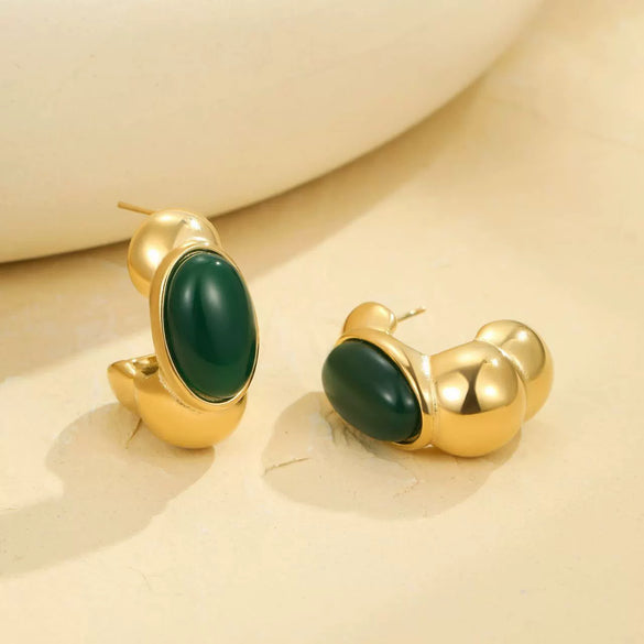 Wholesale Stainless Steel Geometric Retro Style Electroplated Women's Earrings