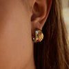 Wholesale Stainless Steel Geometric Retro Style Electroplating Double C Earrings For Women