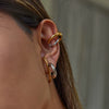 Wholesale Stainless Steel Geometric Retro Style Gold And Silver Color Matching Simple Line Earrings For Women