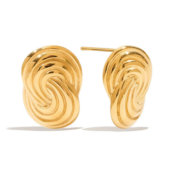 Wholesale Stainless Steel Geometric Retro Style Spiral Wrap Earrings For Women