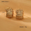 Wholesale Stainless Steel Geometric Retro Winding Electroplated Earrings