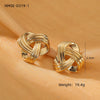 Wholesale Stainless Steel Geometric Retro Winding Electroplated Earrings
