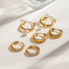 Wholesale Stainless Steel Geometric Rhinestone Ear Buckle Earrings Electroplated For Women