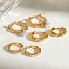 Wholesale Stainless Steel Geometric Rhinestone Ear Buckle Earrings Set With Electroplating For Women
