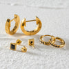 Wholesale Stainless Steel Geometric Rhinestone Earrings For Women With Electroplating