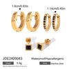 Wholesale Stainless Steel Geometric Rhinestone Earrings For Women With Electroplating