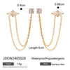 Wholesale Stainless Steel Geometric Rhinestone Long Tassel Bow Earrings For Women With Electroplating