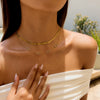 Wholesale Stainless Steel Geometric Rhinestone Necklace With Electroplating For Women