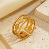 Wholesale Stainless Steel Geometric Rhombus Open Ring For Women With Retro Hiphop Style And Electroplating Design