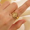 Wholesale Stainless Steel Geometric Rhombus Ring For Women Electroplated Style