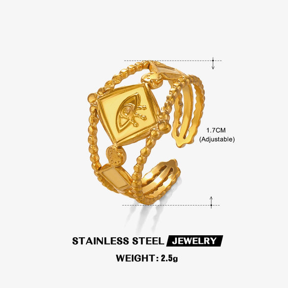 Wholesale Stainless Steel Geometric Rhombus Ring For Women Electroplated Style