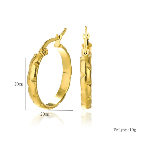 Wholesale Stainless Steel Geometric Ring Earrings With Electroplating For Women