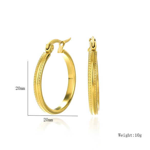 Wholesale Stainless Steel Geometric Ring Earrings With Electroplating For Women