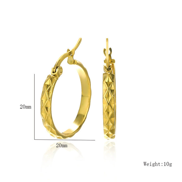 Wholesale Stainless Steel Geometric Ring Earrings With Electroplating For Women