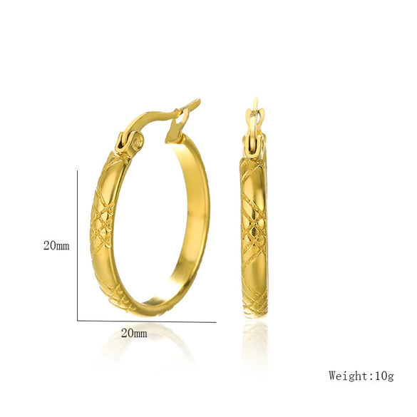 Wholesale Stainless Steel Geometric Ring Earrings With Electroplating For Women