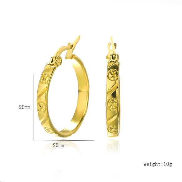 Wholesale Stainless Steel Geometric Ring Earrings With Electroplating For Women