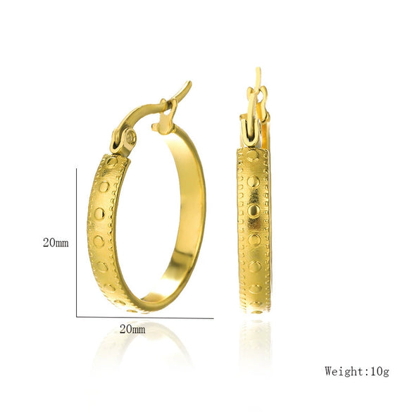 Wholesale Stainless Steel Geometric Ring Earrings With Electroplating For Women