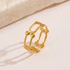 Wholesale Stainless Steel Geometric Ring Electroplated 18K Gold