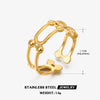 Wholesale Stainless Steel Geometric Ring Electroplated 18K Gold