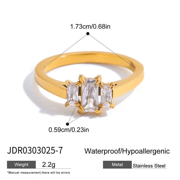 Wholesale Stainless Steel Geometric Ring Electroplated Minimalist Women's Jewelry