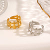 Wholesale Stainless Steel Geometric Ring For Women With 18K Gold Plated Electroplating Treatment