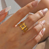 Wholesale Stainless Steel Geometric Ring For Women With 18K Gold Plated Electroplating Treatment