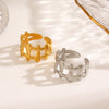 Wholesale Stainless Steel Geometric Ring For Women With 18K Gold Plated Electroplating Treatment