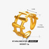 Wholesale Stainless Steel Geometric Ring For Women With 18K Gold Plated Electroplating Treatment