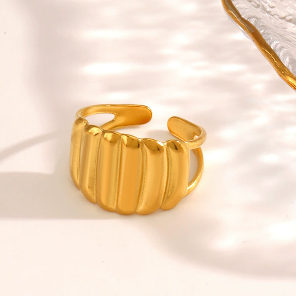 Wholesale Stainless Steel Geometric Ring 18K Gold Plated For Women