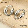 Wholesale Stainless Steel Geometric Ring Shaped Round Bead Electroplated Women's Fashion Earrings