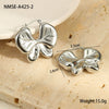 Wholesale Stainless Steel Geometric Ring Shaped Round Bead Electroplated Women's Fashion Earrings