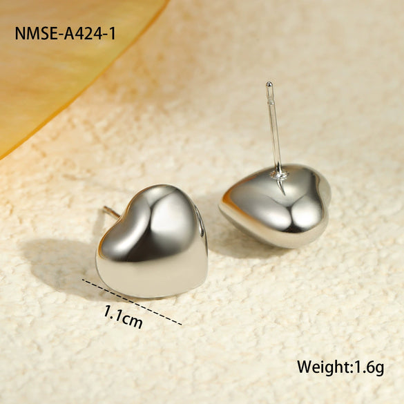 Wholesale Stainless Steel Geometric Ring Shaped Round Bead Electroplated Women's Fashion Earrings