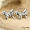 Wholesale Stainless Steel Geometric Ring Shaped Round Bead Electroplated Women's Fashion Earrings