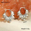 Wholesale Stainless Steel Geometric Ring Shaped Round Bead Electroplated Women's Fashion Earrings